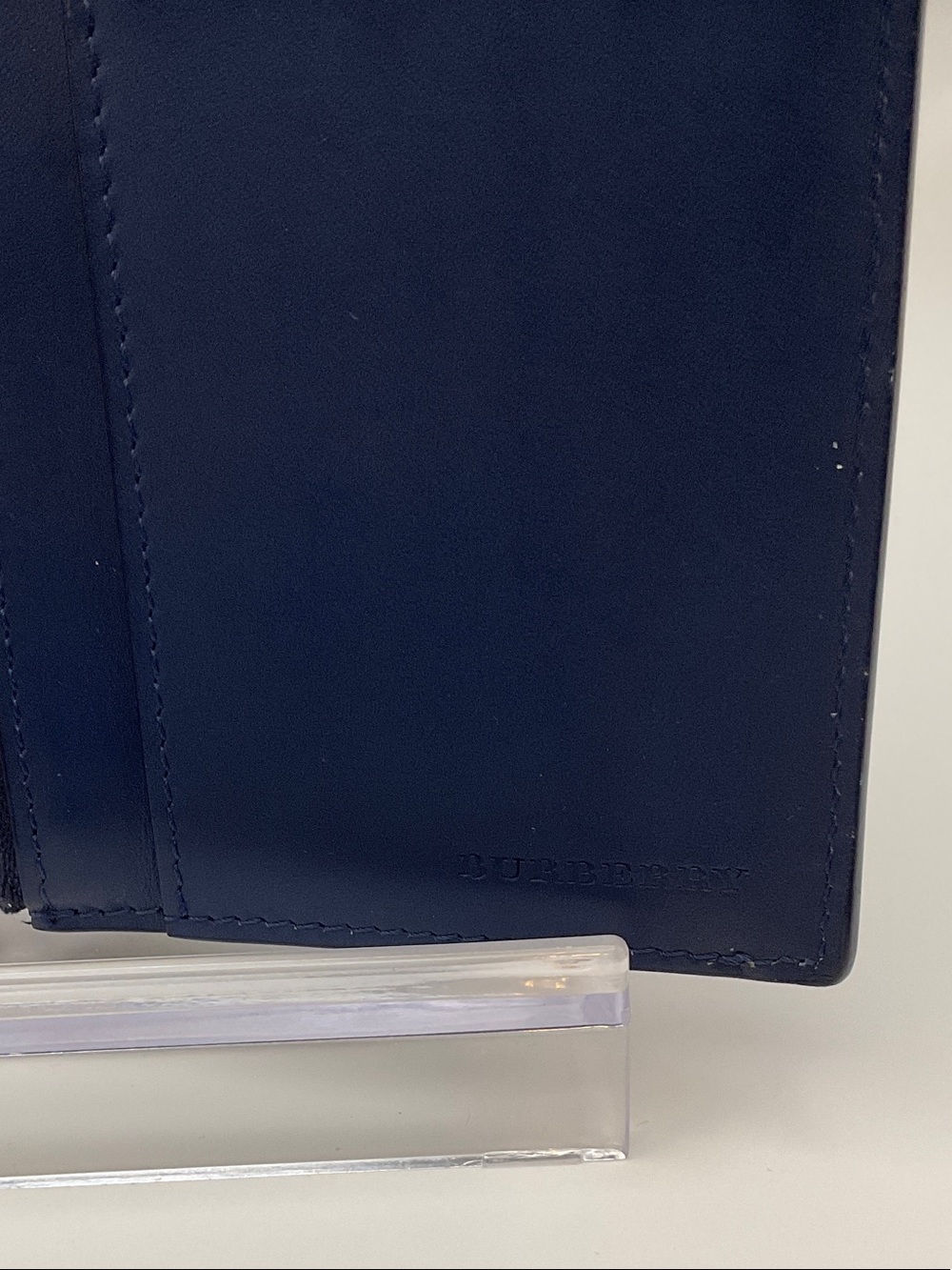 Burberry Navy Blue Leather wallet NWOTS - Picture 7 of 13